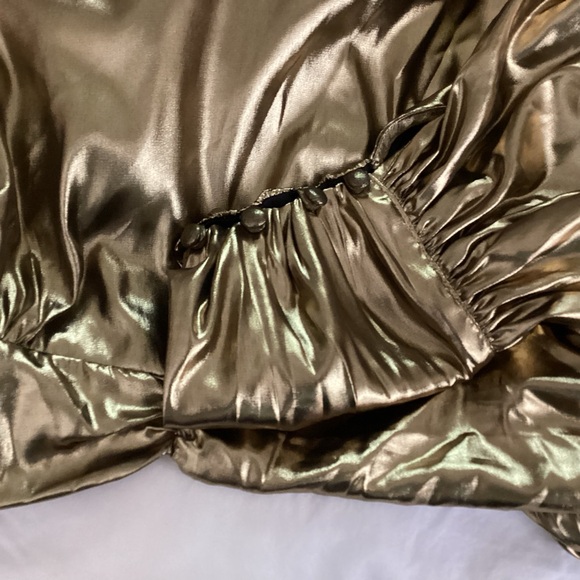 Camila Coelho Metallic Gold Cropped Top L - Picture 7 of 12